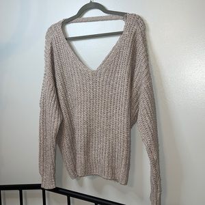 Knotted back Tan Sweater